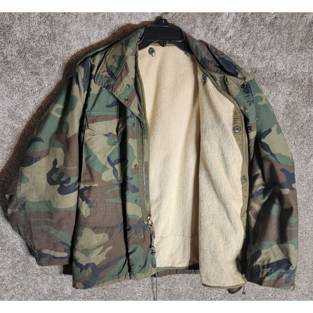 Military M-65 Field Jacket with M-1951 Wool Insert Camo Size Small - Medium